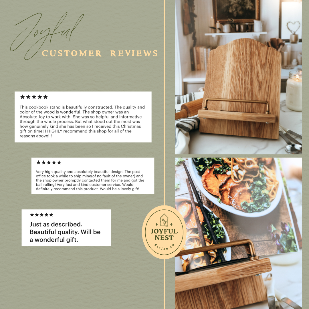 Natural Wood Cookbook Stand