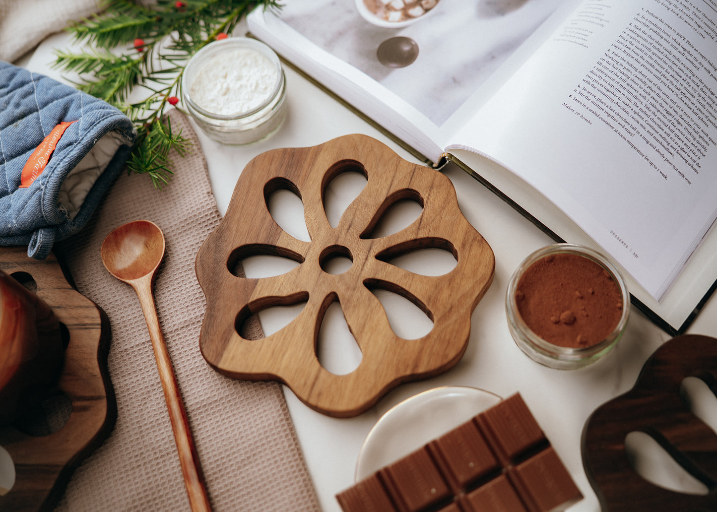 Handcrafted Wooden Trivet - Black Walnut