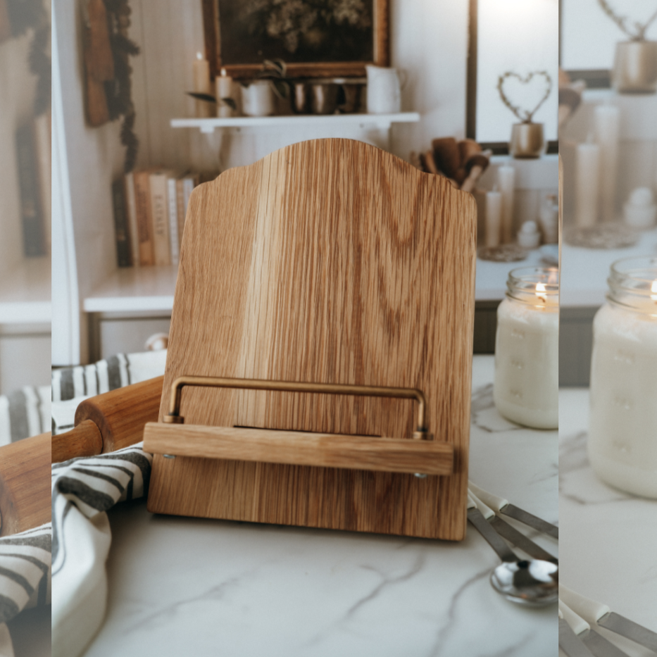 Natural Wood Cookbook Stand