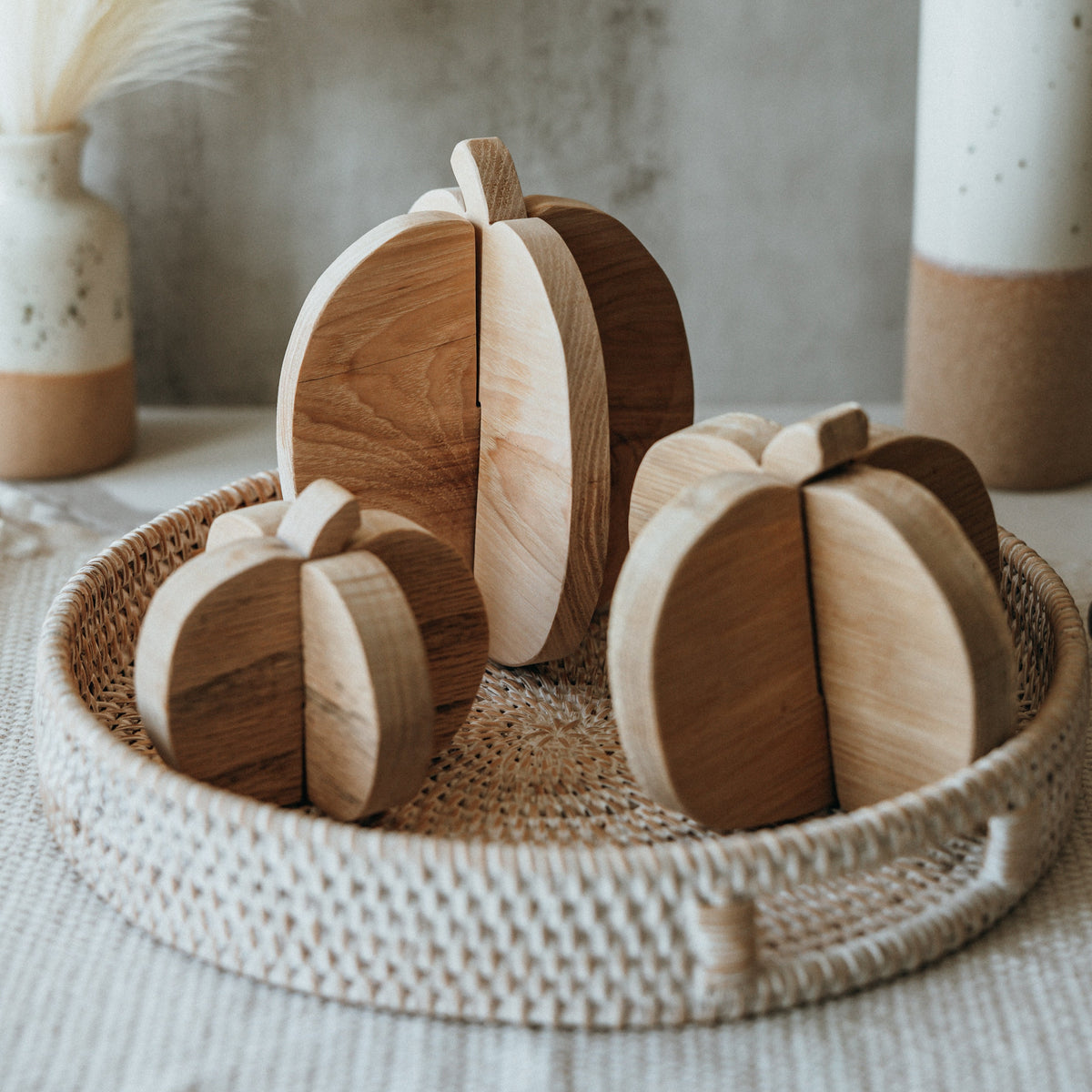 Interlocking Wooden Pumpkins