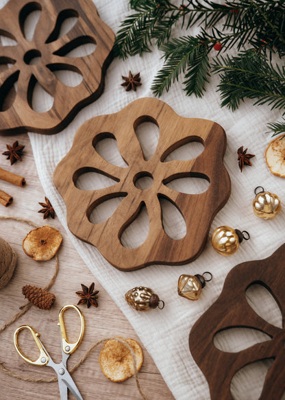 Handcrafted Wooden Trivet - Black Walnut