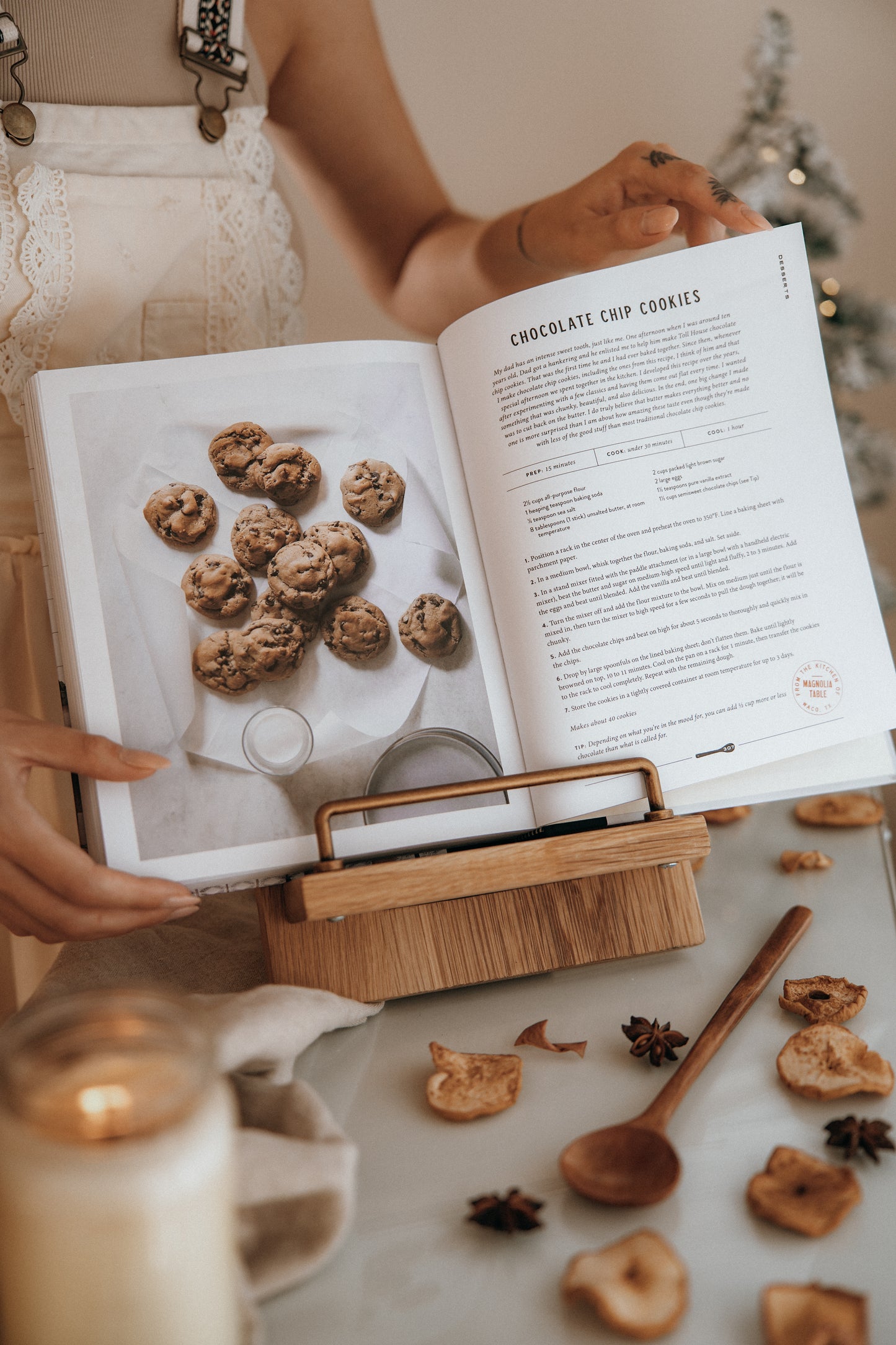 Natural Wood Cookbook Stand