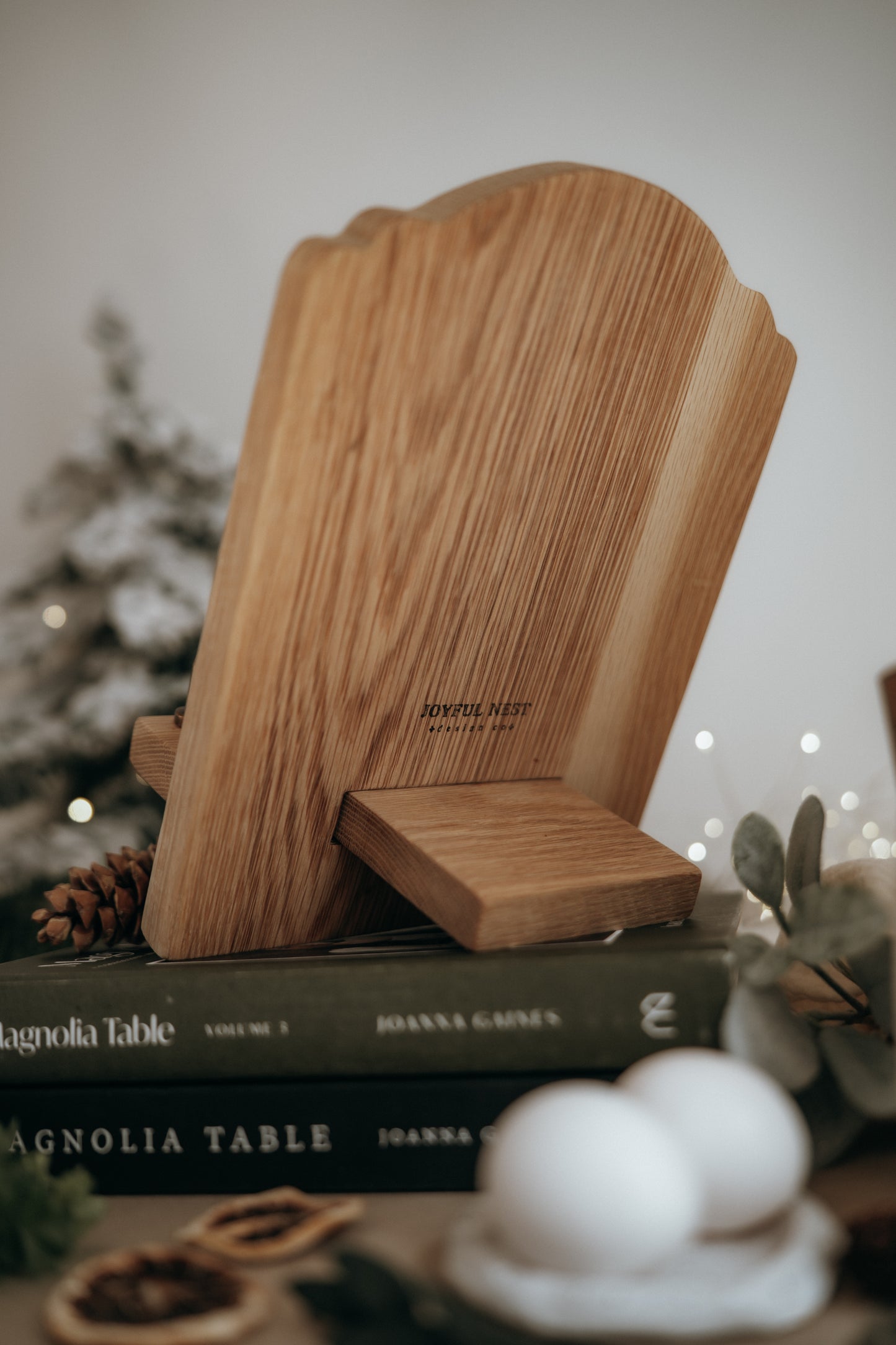 Natural Wood Cookbook Stand