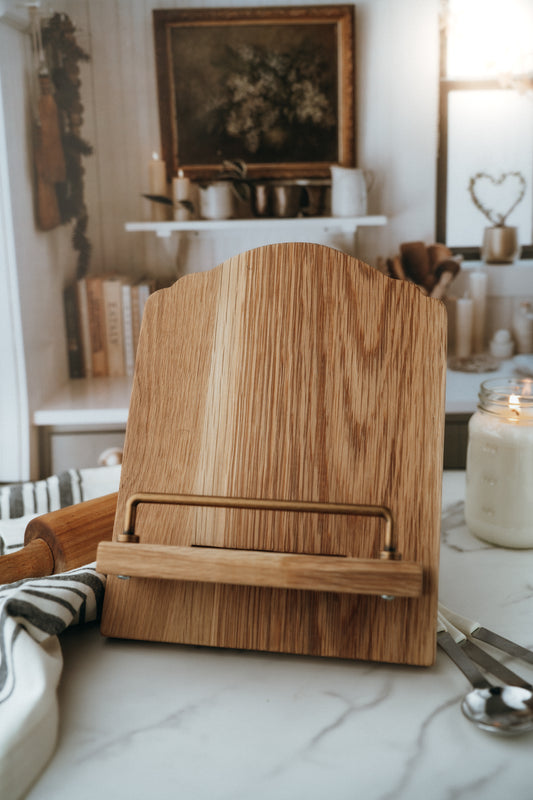 Natural Wood Cookbook Stand