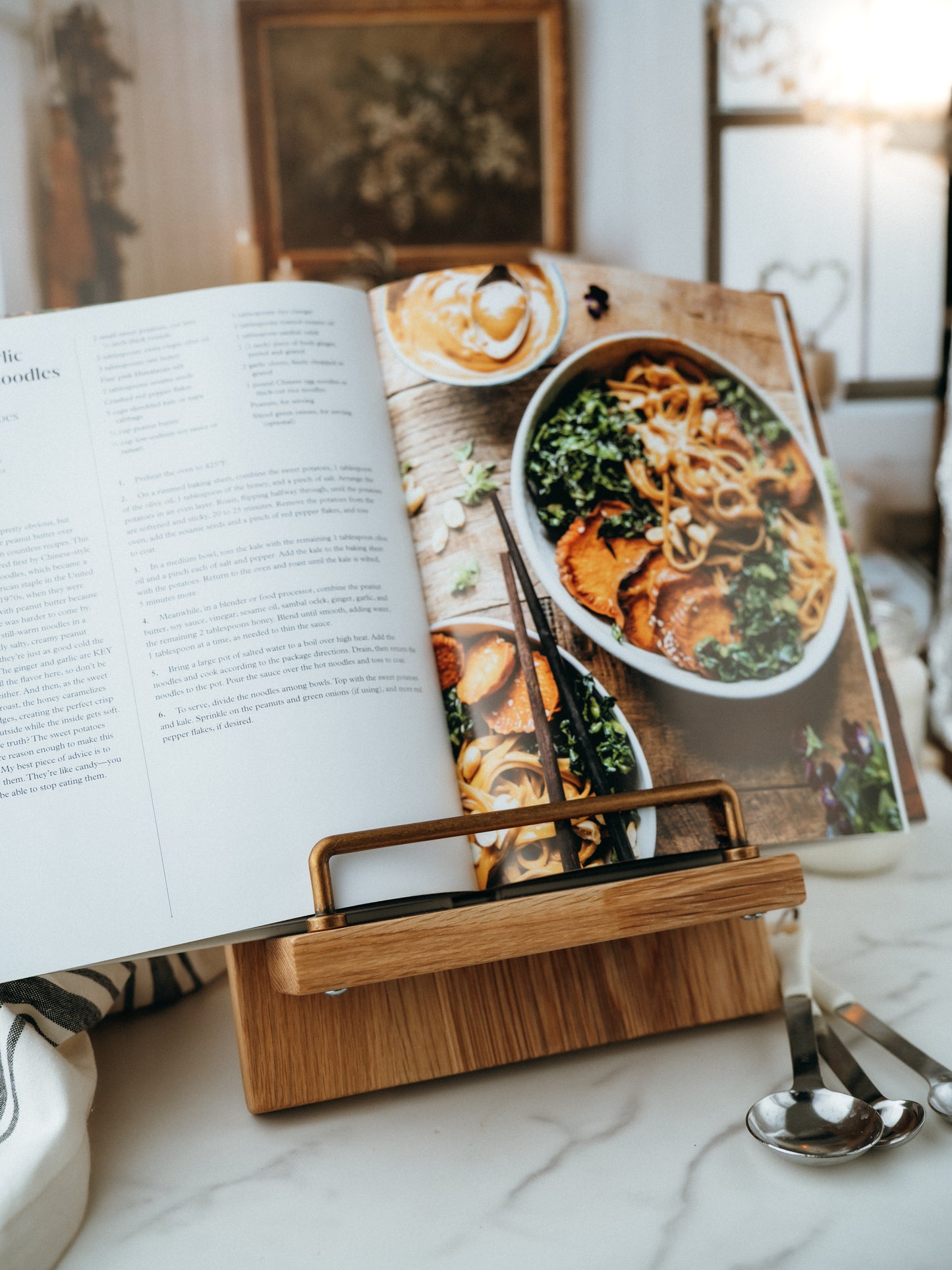 Natural Wood Cookbook Stand