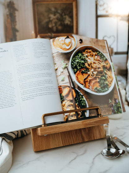 Natural Wood Cookbook Stand